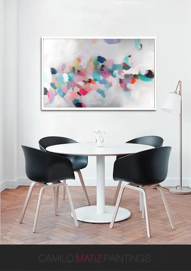 Large modern wall art giclee print, large abstract painting print, colorful painting, acrylic abstract painting by Camilo Mattis