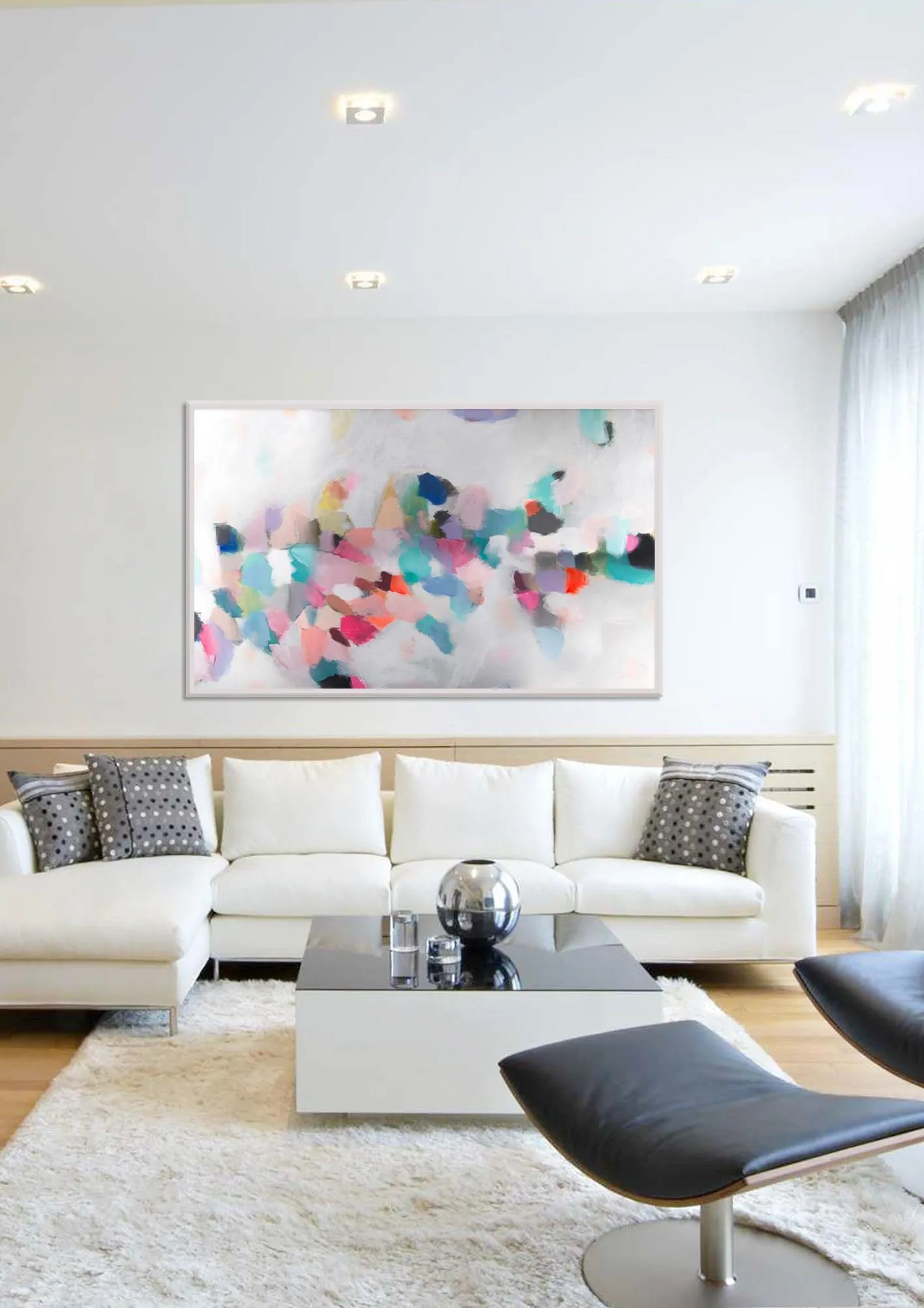 Large modern wall art giclee print, large abstract painting print, colorful painting, acrylic abstract painting by Camilo Mattis