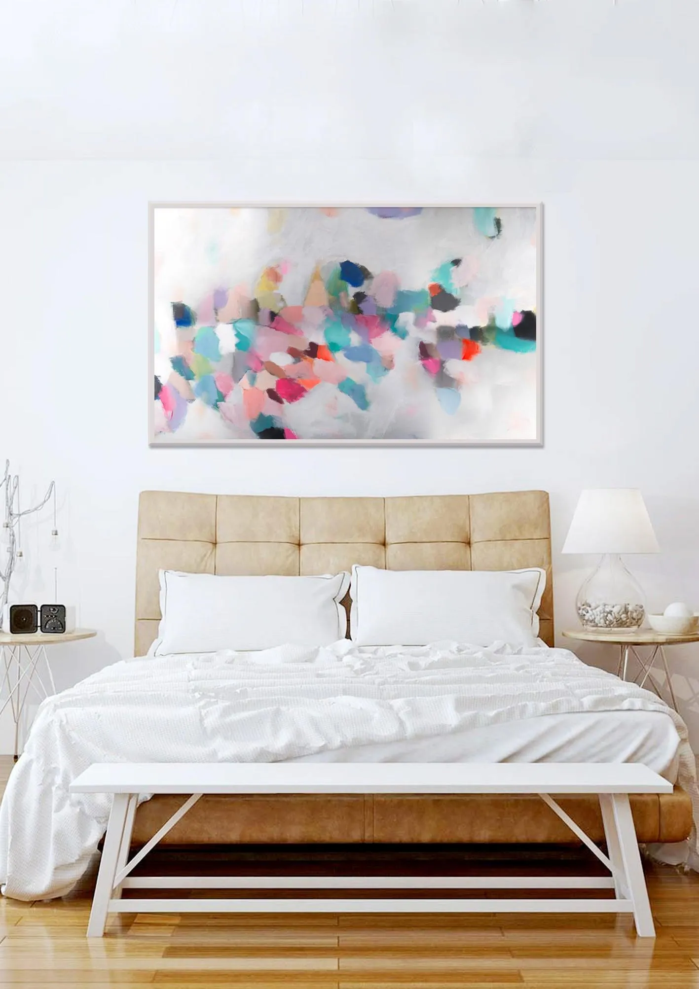 Large modern wall art giclee print, large abstract painting print, colorful painting, acrylic abstract painting by Camilo Mattis