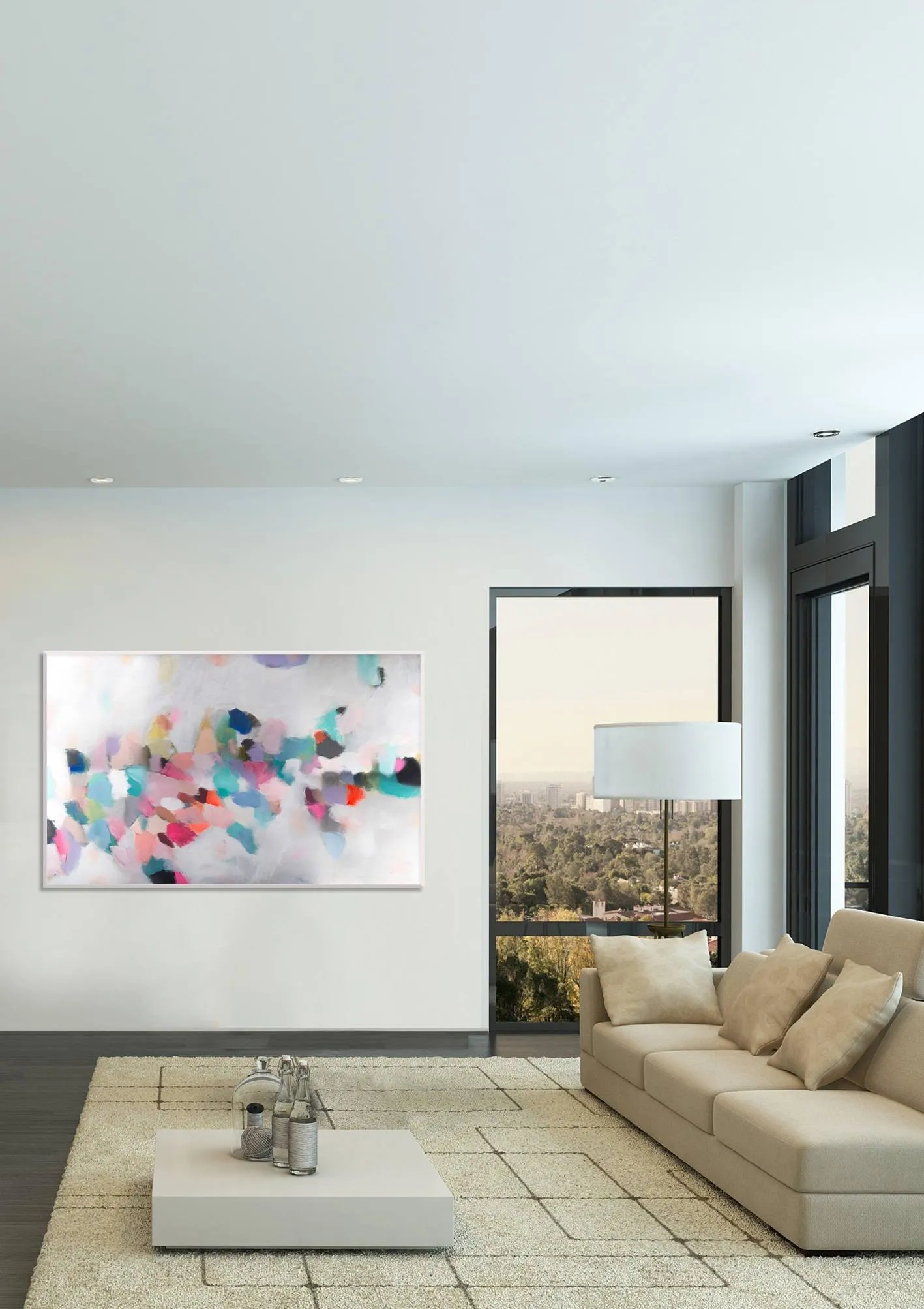 Large modern wall art giclee print, large abstract painting print, colorful painting, acrylic abstract painting by Camilo Mattis