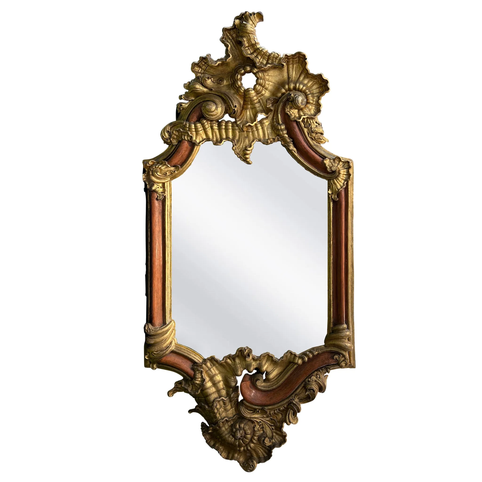 Large Portuguese Baroque Carved and Gilt Frame Mirror