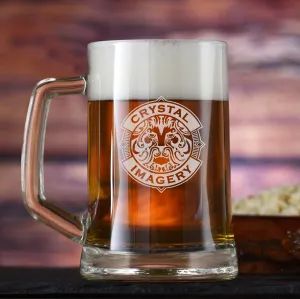 Laser Etched Logo Beer Mugs