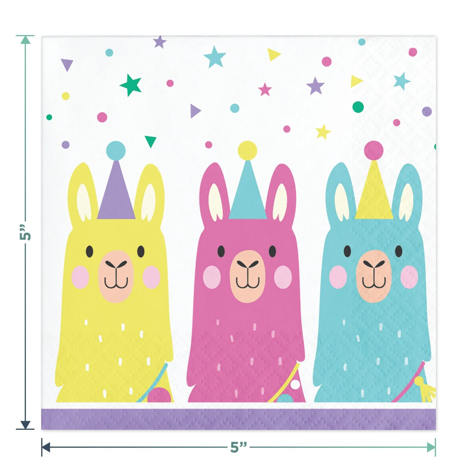 Llama Party Supplies - Llama Fiesta and Cactus Paper Dessert Plates and Beverage Napkins for Llama Theme Party(Serves 16)