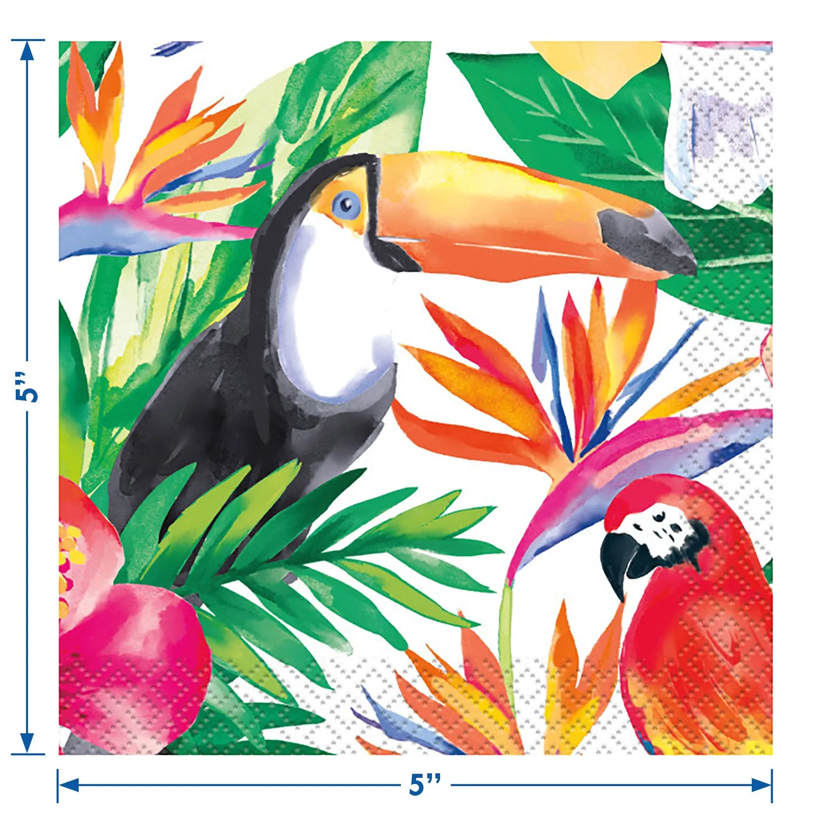 Luau Party Supplies - Tropical Flower Paper Dinner Plates and Beverage Napkins (Serves 16)