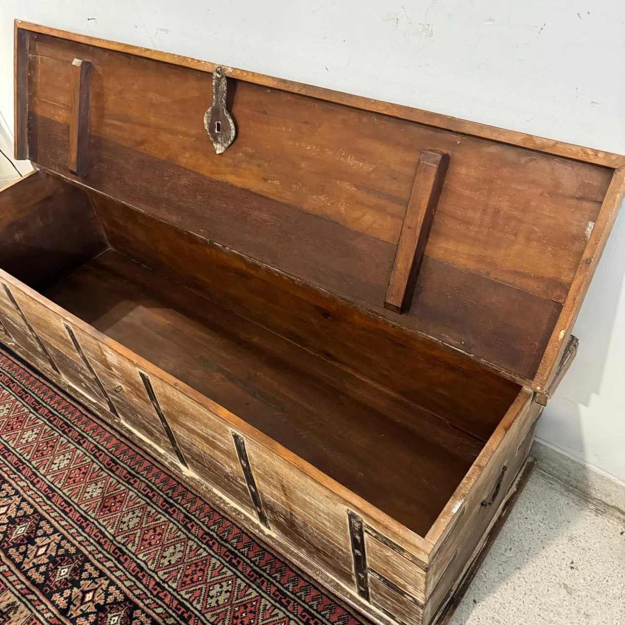 Masooma : Long Wooden Chest with metal Work