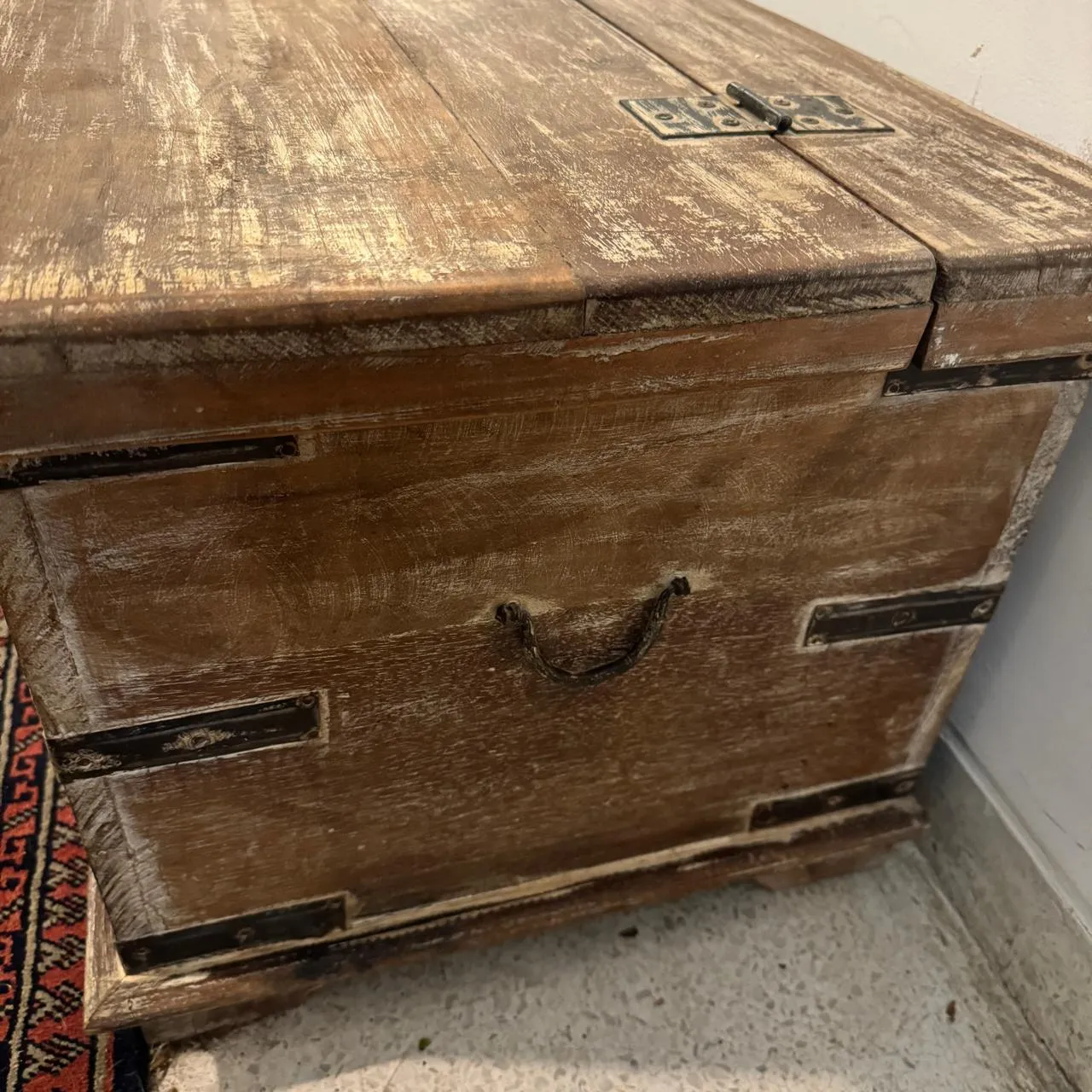 Masooma : Long Wooden Chest with metal Work