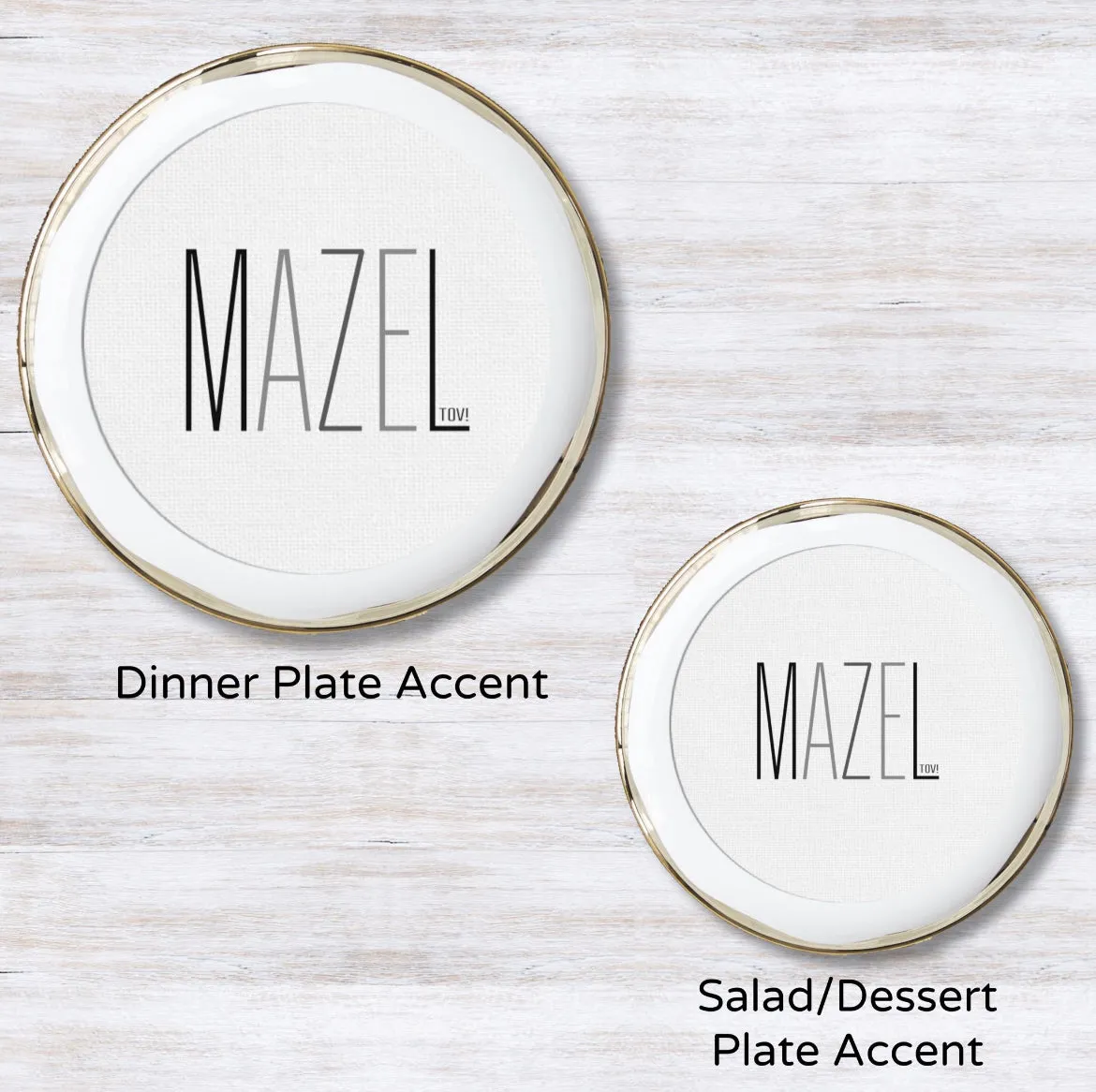 Mazel Tov Gray Plate Accent