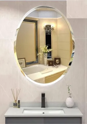 MERKEZI ART Oval Shape Decorative Wall Mirror for Bathroom, Living Room, Bedroom, Vanity Mirrors, Makeup (24 x 30 Inch)