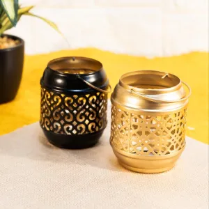 Metal Tealight Candle Holders for Home Decor | Perfect Candle Stand for Diwali Decoration and Table Decor | Indoor & Outdoor, Festival Decorative Candles Gift Items (Set of 2)