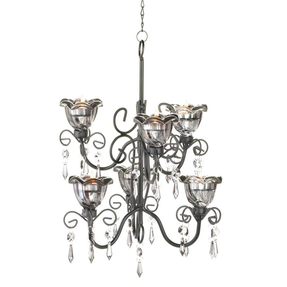 Midnight Blooms Double Chandelier