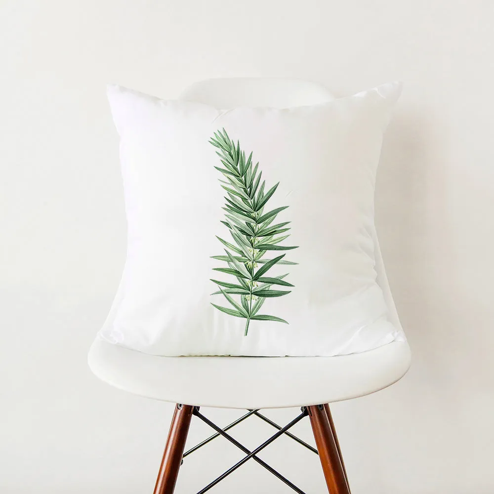 Modern Simple Green Botanical Leaf Stylish White Pillowcase Pillow Cover