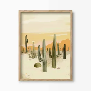 Morocco Desert Cactus Art Print