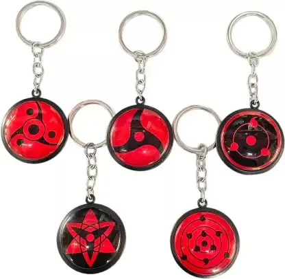 Naruto Anime | Sharingan Crystal 3D Model E | Metal Keychain