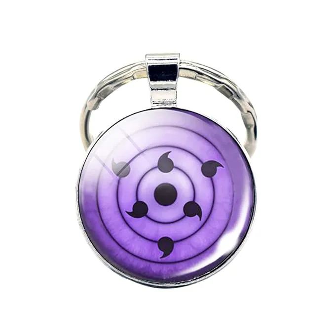 Naruto Anime | Sharingan Crystal 3D Model E | Metal Keychain