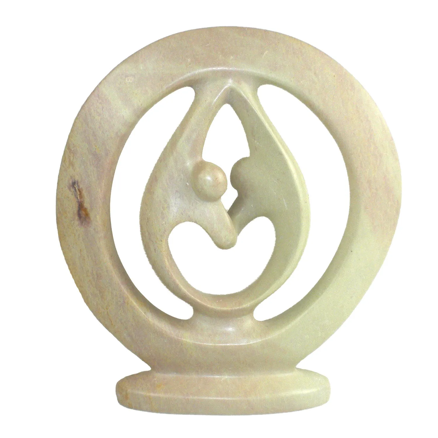 Natural Soapstone 6-inch Lovers Embrace Sculpture Smolart