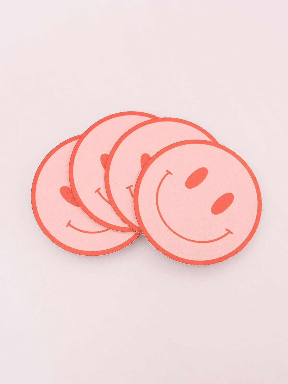 Peach Smile Coasters - Set of Four