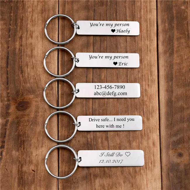 Personalized Cuboid Bar Message Name Keychain | Jovivi