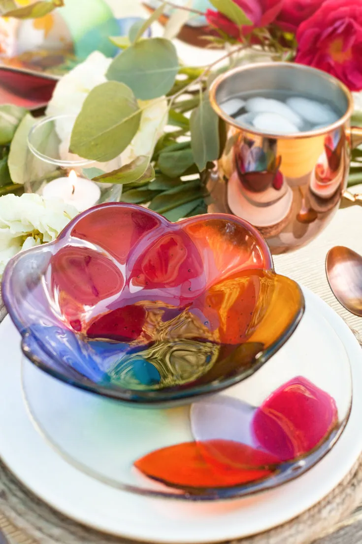 Rainbow Petal Appetizer Plate