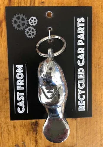 Recycled Aluminum Manatee Keychain