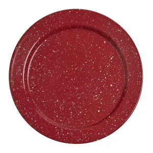 Red Granite Enamelware Salad Plate Set