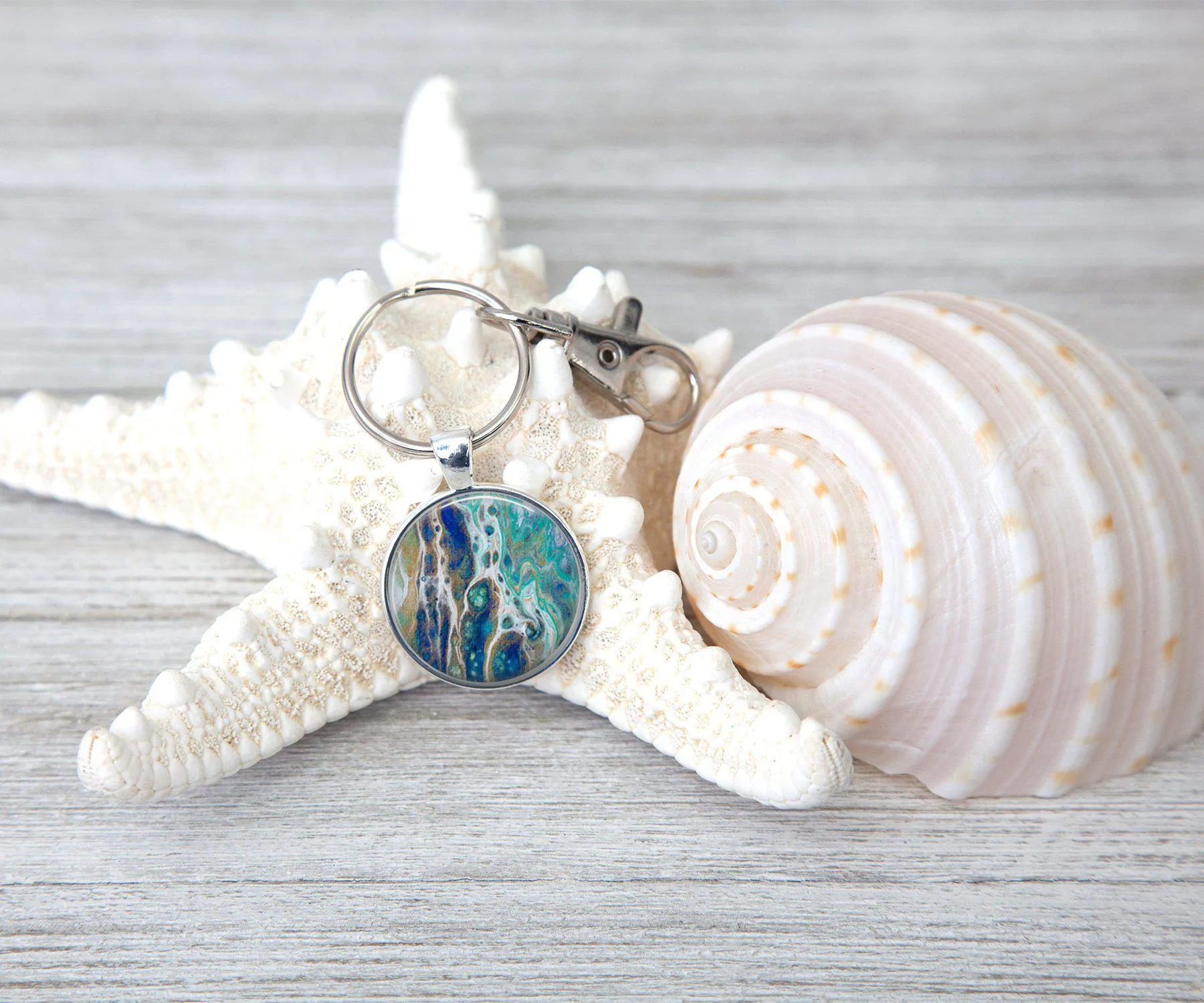 Sapphire Shores Keychain | Beach Keychain | Handmade