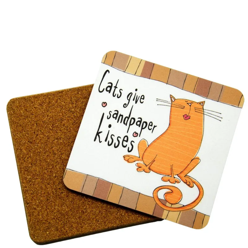 Set of Four Funny Ginger Cat Coasters