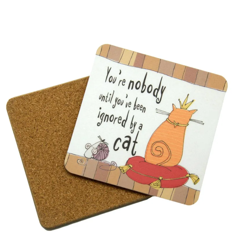 Set of Four Funny Ginger Cat Coasters