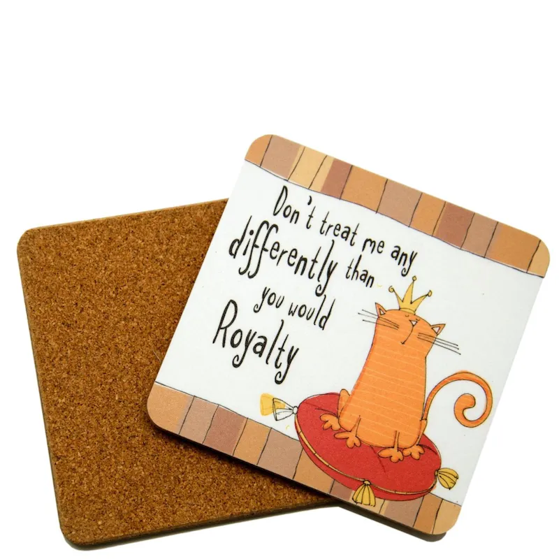 Set of Four Funny Ginger Cat Coasters