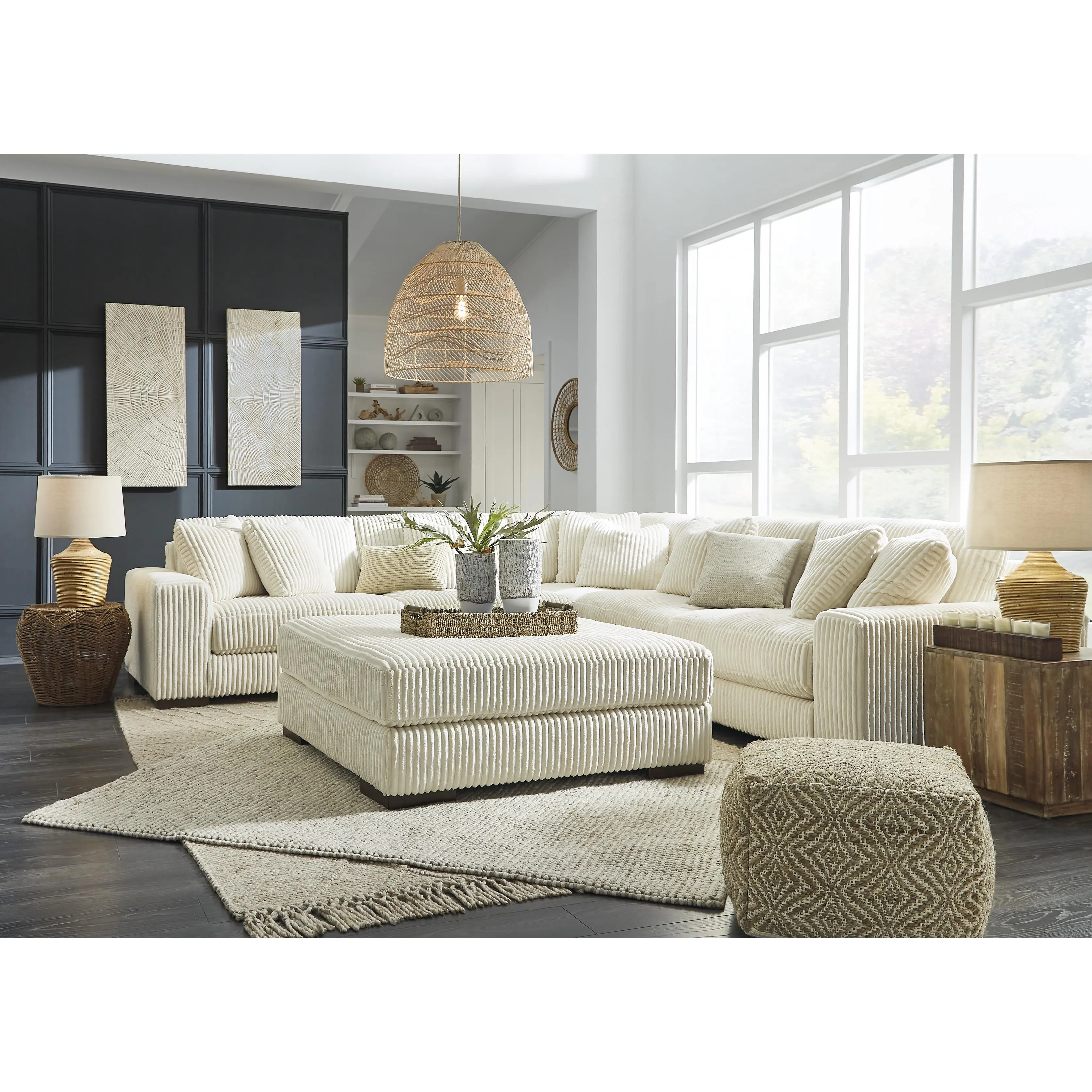 Signature Design by Ashley Lindyn Fabric 5 pc Sectional 2110464/2110446/2110477/2110446/2110465