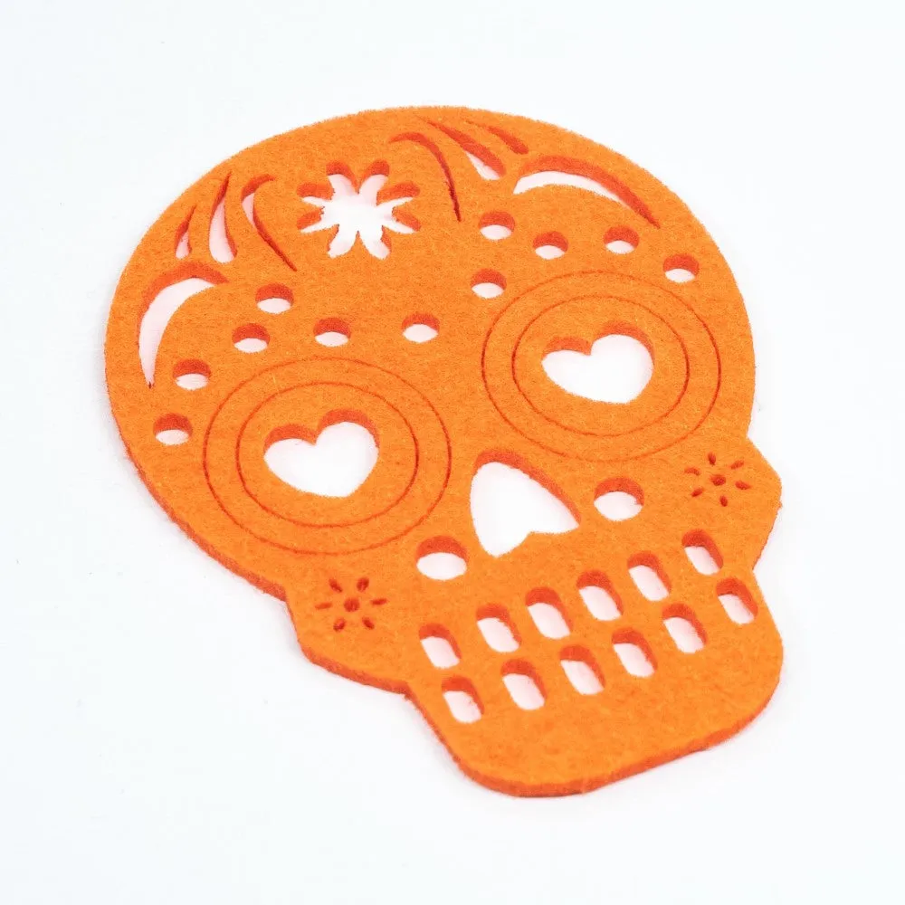 Skull Drinks Coasters Set of 7 Felt Mexican Stocking Fillers