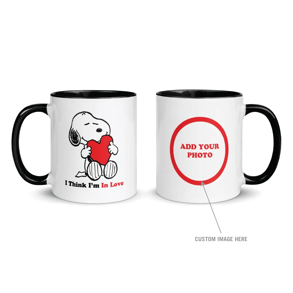 Snoopy I Think I'm In Love Personalized Two Tone Mug