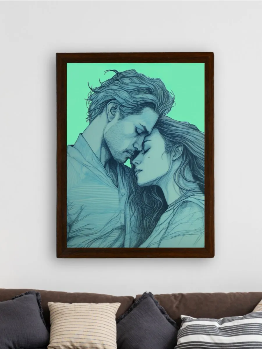 Sowpeace's Handcrafted Minimalist Romance Line Drawing Wall Art – Premium Indian-Inspired Canvas Print for Modern Home Aesthetics