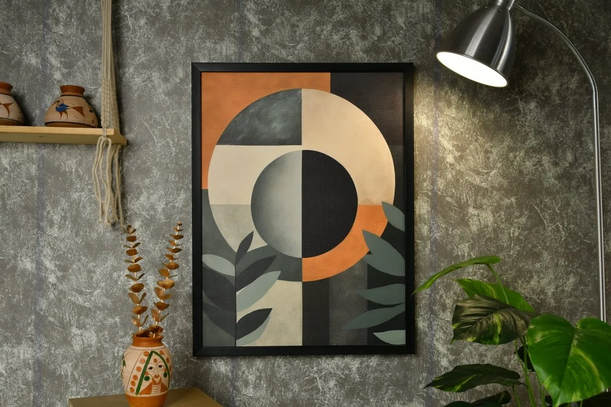 Sowpeace's Handcrafted Scandinavian Sphere Leaves Abstract Wall Art – Premium Canvas Prints for Contemporary Home Decor