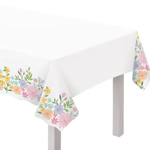 Springtime Blooms 54in x 102in Plastic Table Cover