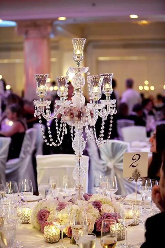 Stunning Candelabra  Candlestick Crystal Candle Holder Wedding Centerpiece - 35" Tall