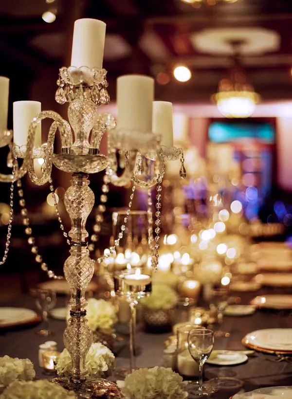 Stunning Candelabra  Candlestick Crystal Candle Holder Wedding Centerpiece - 35" Tall