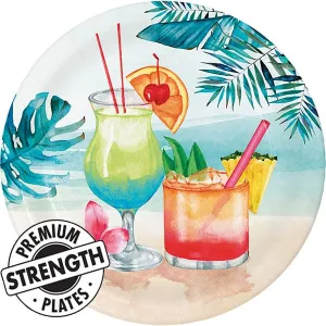 Summer Breeze 9in Round Dinner Paper Plates 8ct