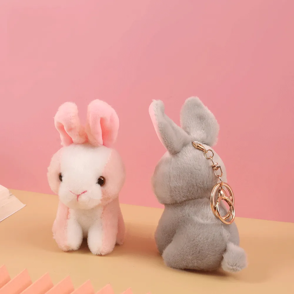 Sweet mini bunny keychain plush keychain.