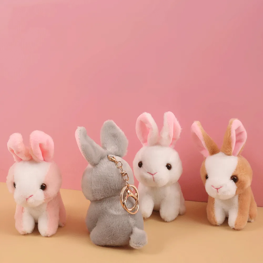 Sweet mini bunny keychain plush keychain.