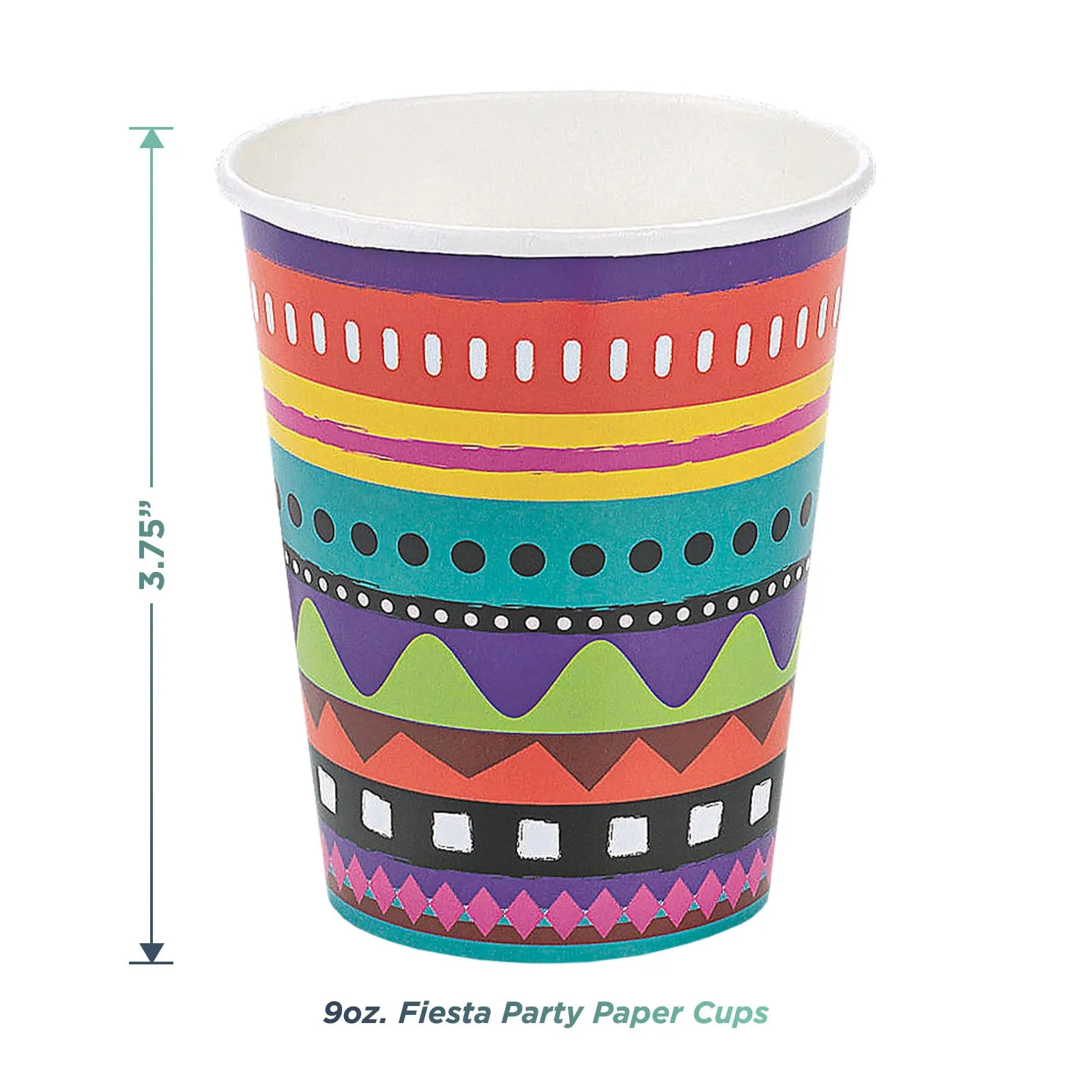 Teal Fiesta Party Pack - Paper Dessert Plates, Napkins, Cups, and Table Cover (Serves 16)