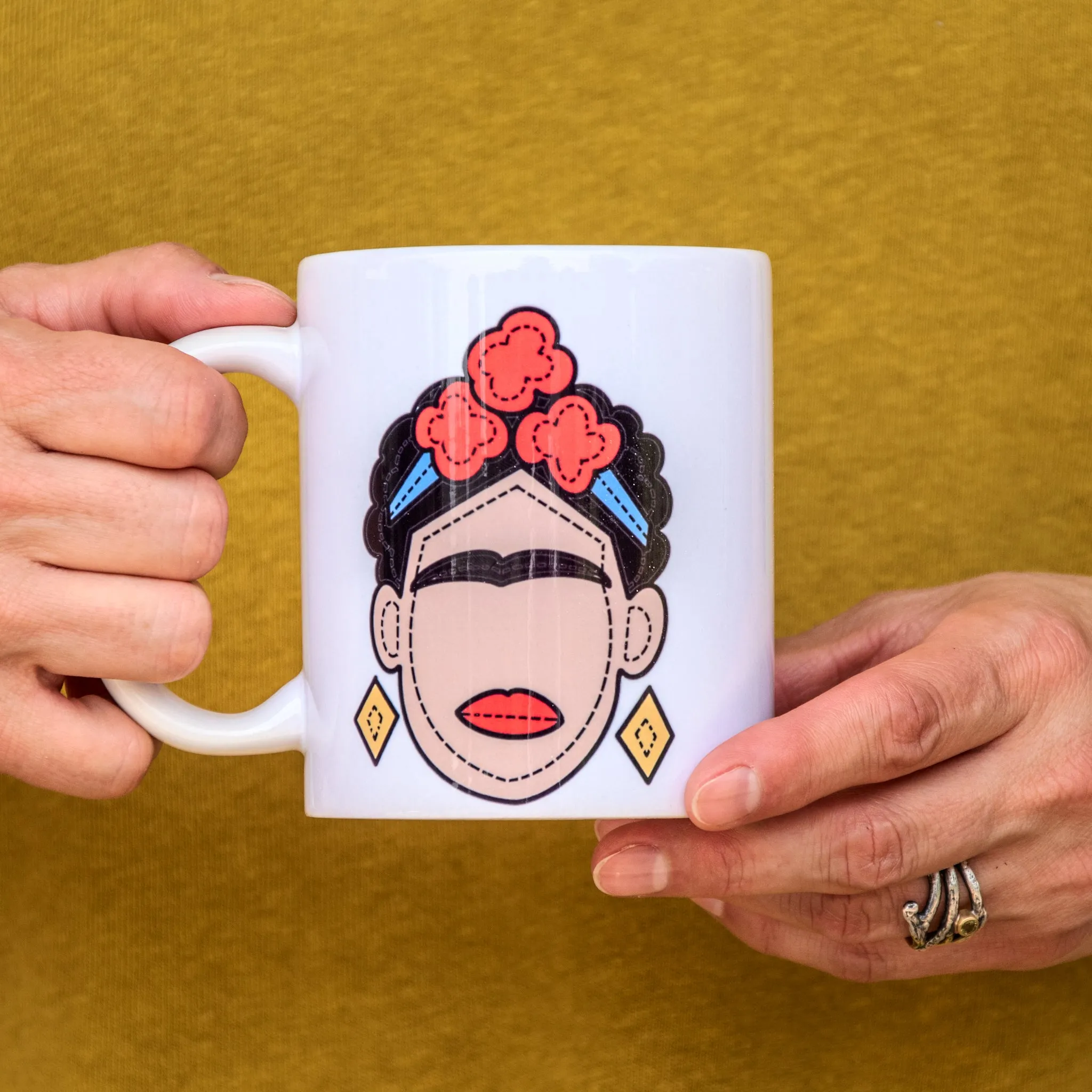 The Icon Series Mugs | Coffee Cup | Hand printed original artwork mugs | Frida