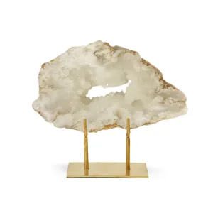 WHITE QUARTZ GEODE SLAB WITH STAND