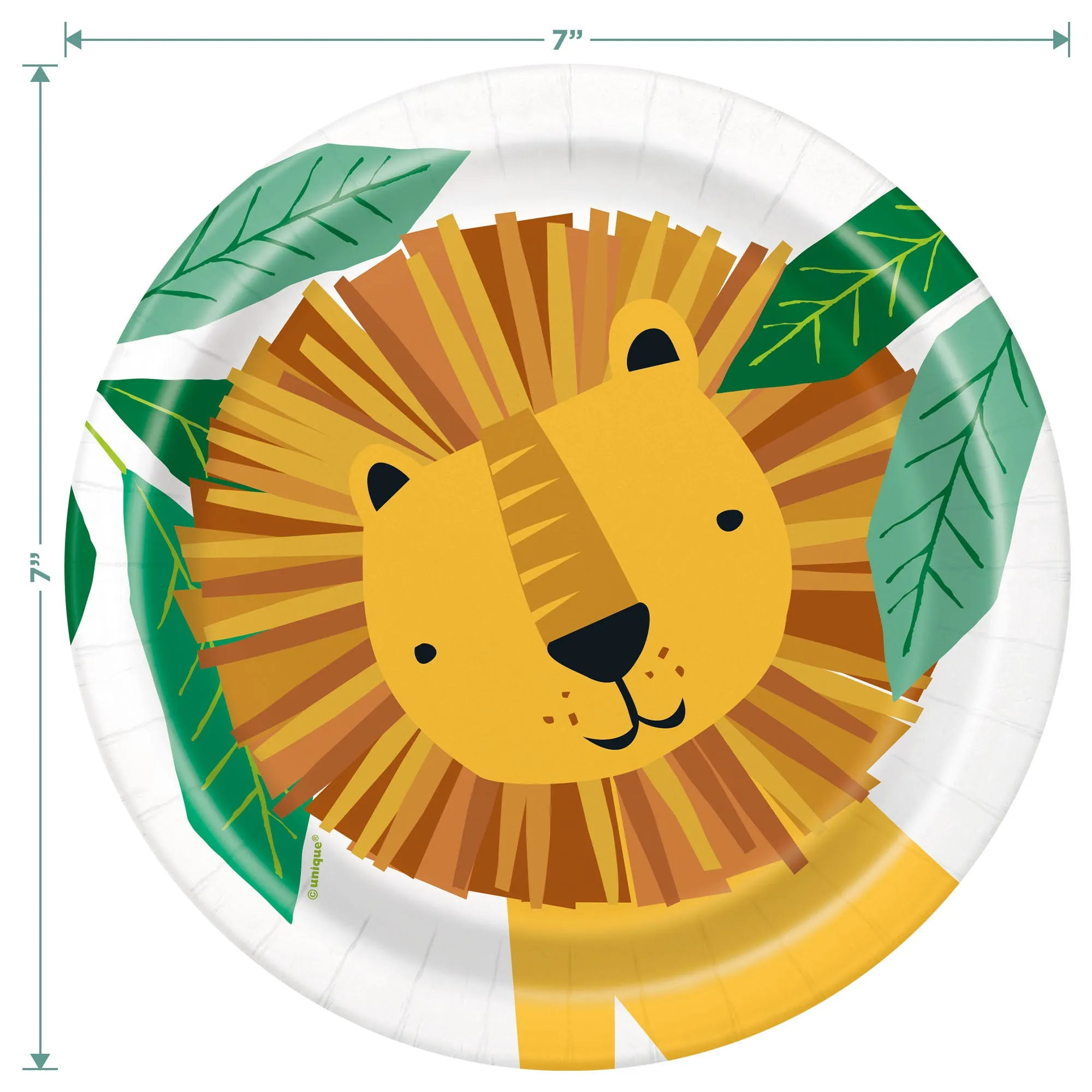 Wild Jungle Safari Paper Lion Plates with Black & White Animal Print Napkins (Serves 16)