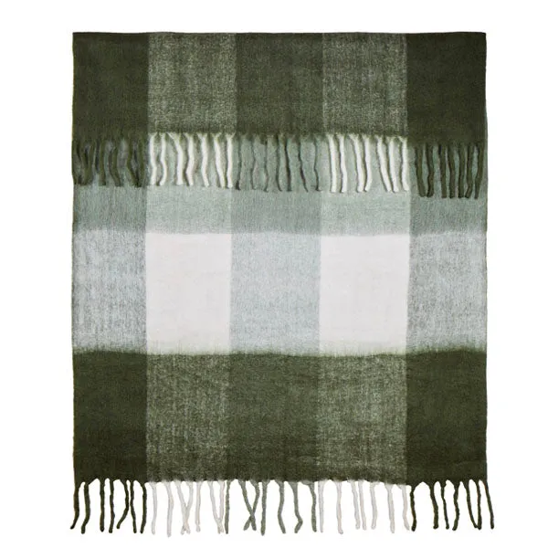 Woven Check Throw - 130 x 180cm - Green